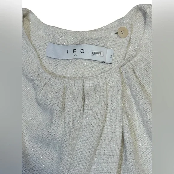 IRO Yasmina Cut Out Mini Dress in White Silver Size 2 - Picture 6 of 10